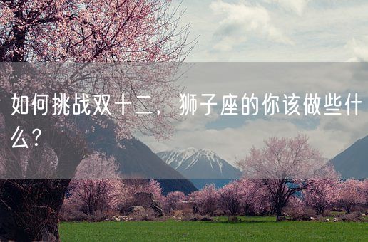 如何挑战双十二，狮子座的你该做些什么？(图1)