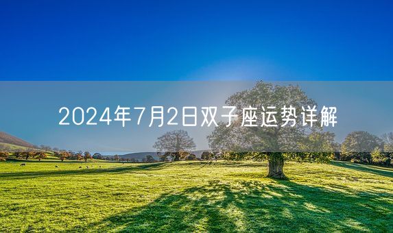 2024年7月2日双子座运势详解(图1)