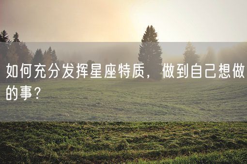 如何充分发挥星座特质，做到自己想做的事？(图1)