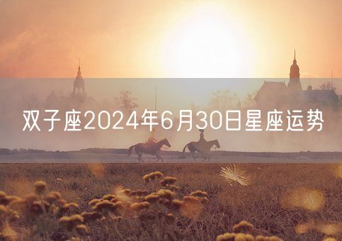 双子座2024年6月30日星座运势(图1)