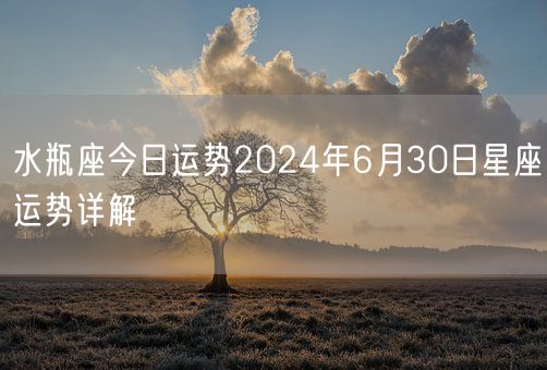 水瓶座今日运势2024年6月30日星座运势详解(图1)