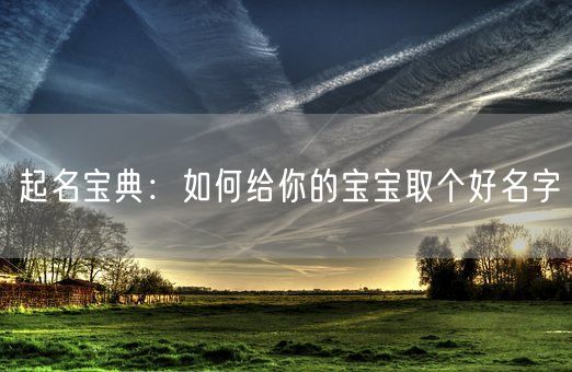 起名宝典：如何给你的宝宝取个好名字(图1)