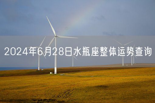 2024年6月28日水瓶座整体运势查询(图1)