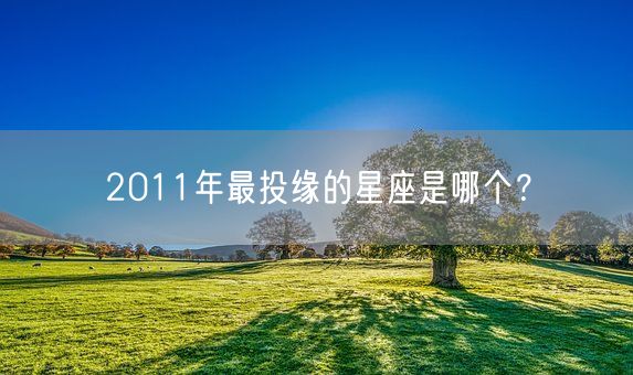 2011年最投缘的星座是哪个？(图1)