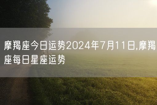 摩羯座今日运势2024年7月11日,摩羯座每日星座运势(图1)