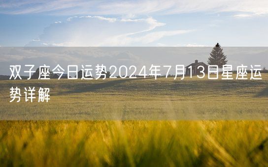 双子座今日运势2024年7月13日星座运势详解(图1)