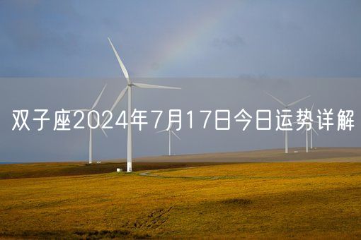 双子座2024年7月17日今日运势详解(图1)