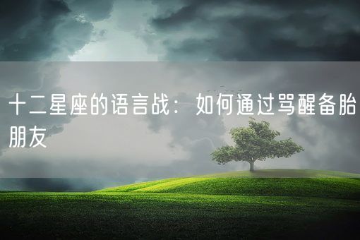 十二星座的语言战：如何通过骂醒备胎朋友(图1)