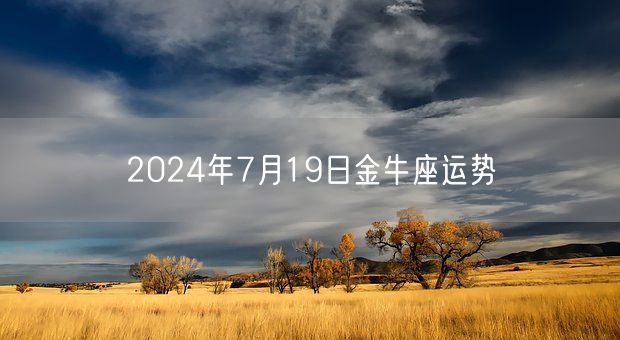 2024年7月19日金牛座运势(图1)