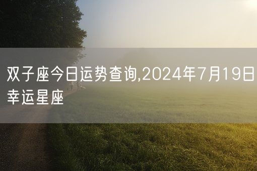 双子座今日运势查询,2024年7月19日幸运星座(图1)