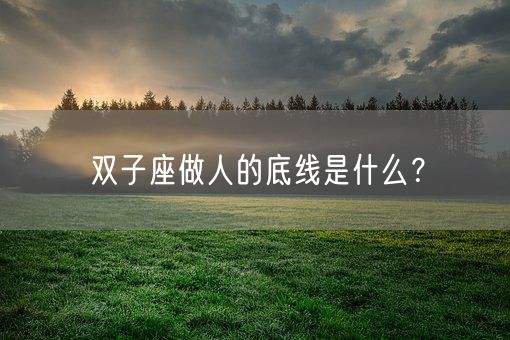 双子座做人的底线是什么？(图1)