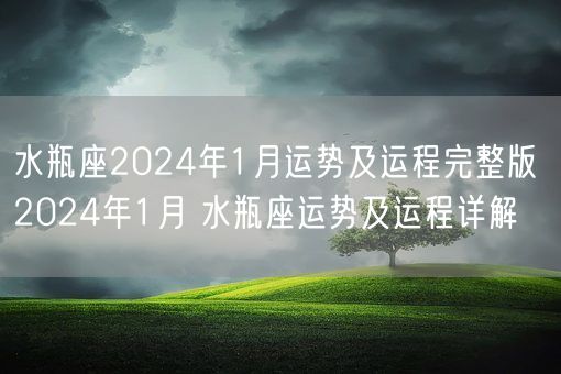 水瓶座2024年1月运势及运程完整版 2024年1月 水瓶座运势及运程详解(图1)