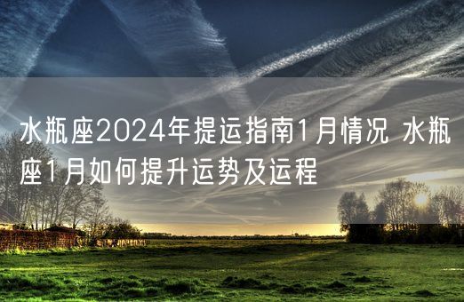 水瓶座2024年提运指南1月情况 水瓶座1月如何提升运势及运程(图1)