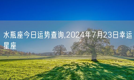 水瓶座今日运势查询,2024年7月23日幸运星座(图1)