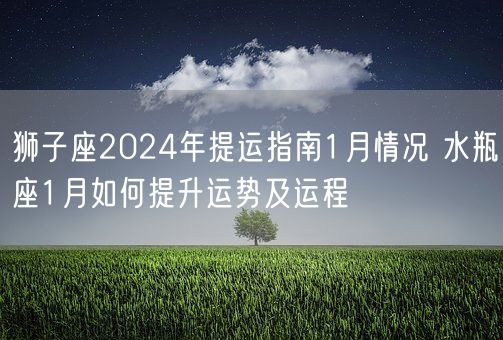 狮子座2024年提运指南1月情况 水瓶座1月如何提升运势及运程(图1)