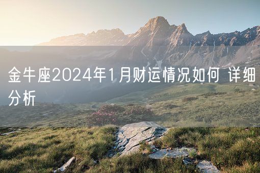 金牛座2024年1月财运情况如何 详细分析(图1)