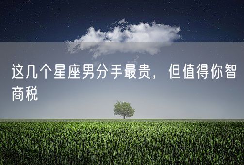 这几个星座男分手最贵，但值得你智商税(图1)