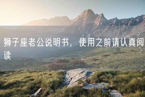 狮子座老公说明书，使用之前请认真阅读(图1)