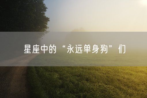 星座中的“永远单身狗”们(图1)