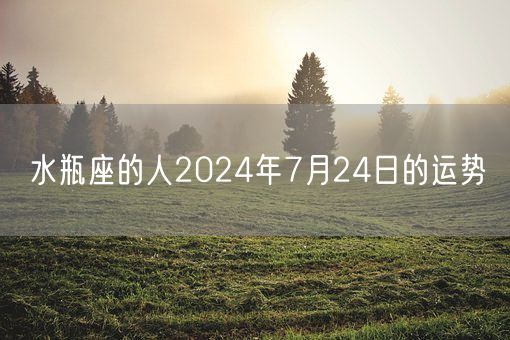 水瓶座的人2024年7月24日的运势(图1)