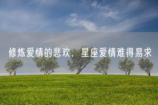 修炼爱情的悲欢，星座爱情难得易求(图1)