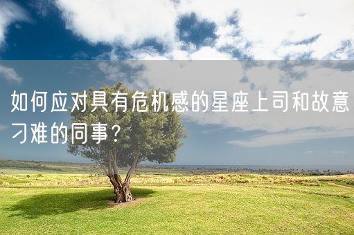 如何应对具有危机感的星座上司和故意刁难的同事？(图1)