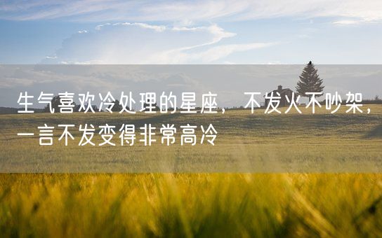 生气喜欢冷处理的星座，不发火不吵架，一言不发变得非常高冷(图1)