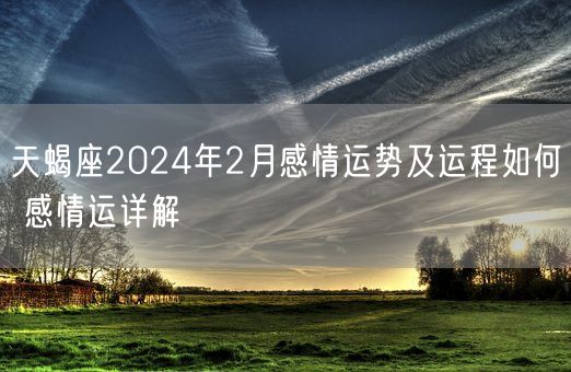 天蝎座2024年2月感情运势及运程如何 感情运详解(图1)