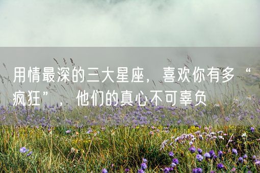 用情最深的三大星座，喜欢你有多“疯狂”，他们的真心不可辜负(图1)