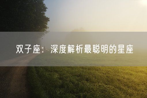 双子座：深度解析最聪明的星座(图1)