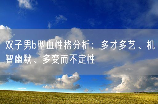 双子男b型血性格分析：多才多艺、机智幽默、多变而不定性(图1)