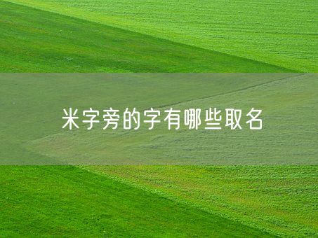 米字旁的字有哪些取名(图1)