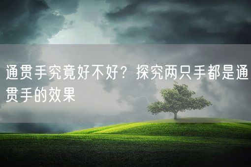 通贯手究竟好不好？探究两只手都是通贯手的效果(图1)