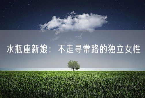 水瓶座新娘：不走寻常路的独立女性(图1)