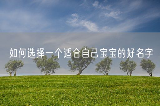 如何选择一个适合自己宝宝的好名字(图1)