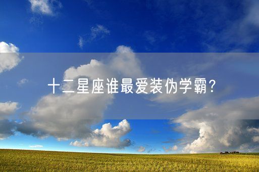 十二星座谁最爱装伪学霸？(图1)