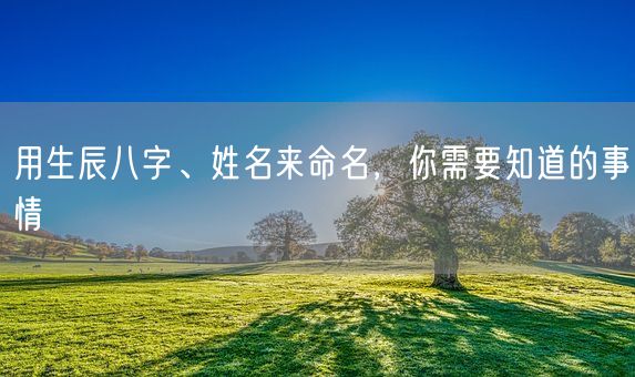 用生辰八字、姓名来命名，你需要知道的事情(图1)