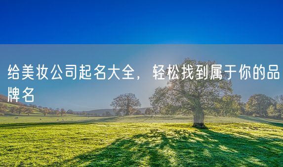 给美妆公司起名大全，轻松找到属于你的品牌名(图1)