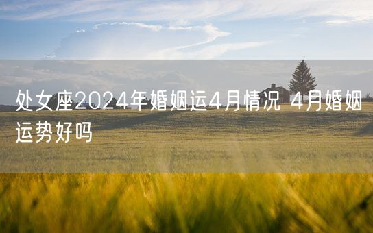 处女座2024年婚姻运4月情况 4月婚姻运势好吗(图1)