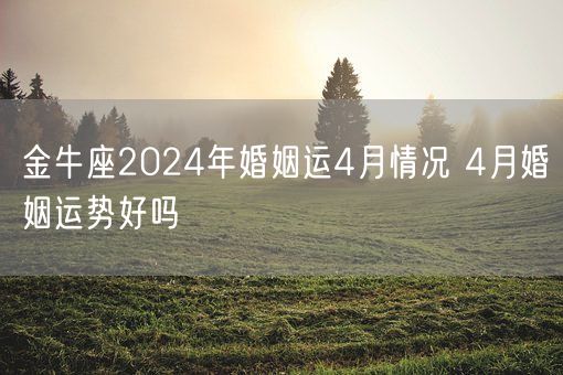 金牛座2024年婚姻运4月情况 4月婚姻运势好吗(图1)