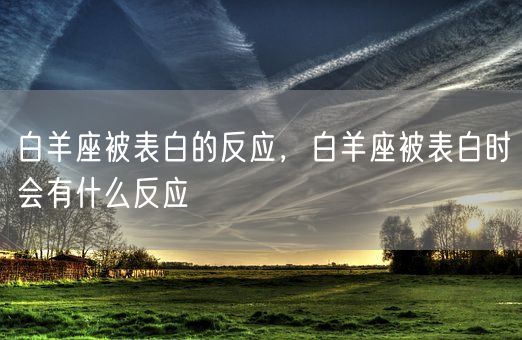 白羊座被表白的反应，白羊座被表白时会有什么反应(图1)
