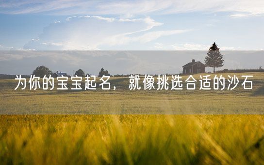 为你的宝宝起名，就像挑选合适的沙石(图1)