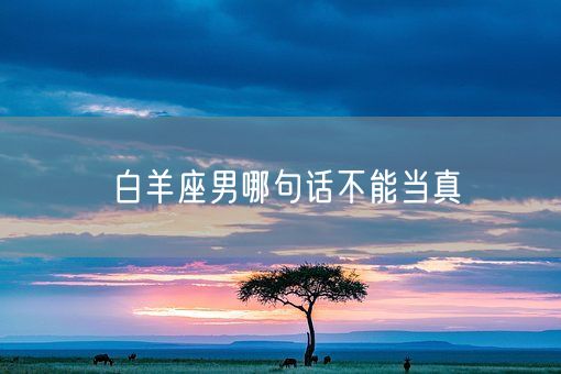 白羊座男哪句话不能当真(图1)