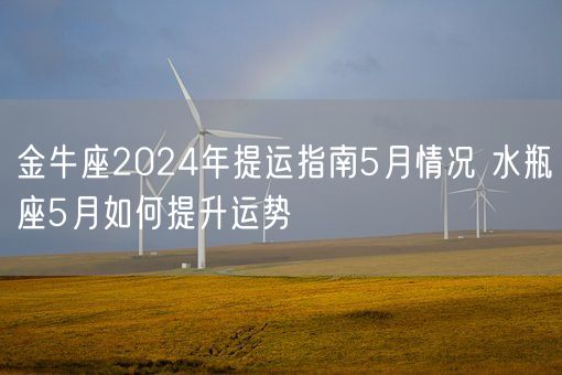 金牛座2024年提运指南5月情况 水瓶座5月如何提升运势(图1)