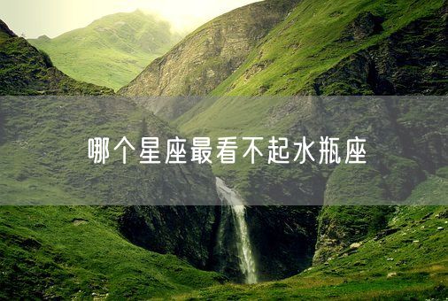 哪个星座最看不起水瓶座(图1)