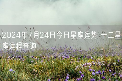 2024年7月24日今日星座运势 十二星座运程查询(图1)