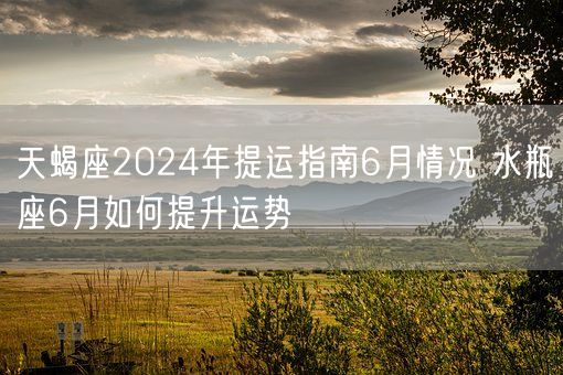 天蝎座2024年提运指南6月情况 水瓶座6月如何提升运势(图1)