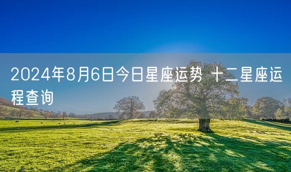 2024年8月6日今日星座运势 十二星座运程查询(图1)