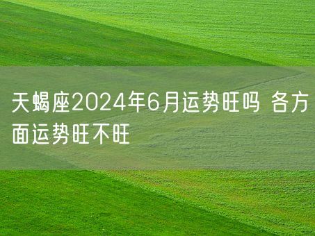 天蝎座2024年6月运势旺吗 各方面运势旺不旺(图1)