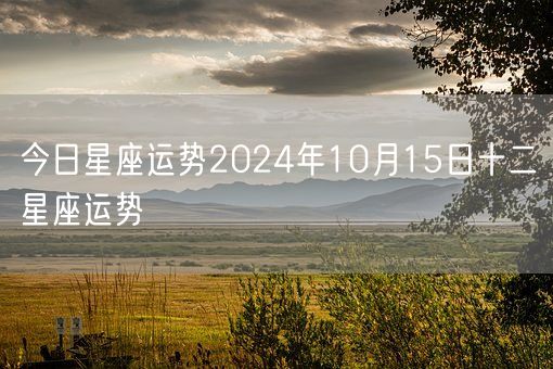 今日星座运势2024年10月15日十二星座运势(图1)